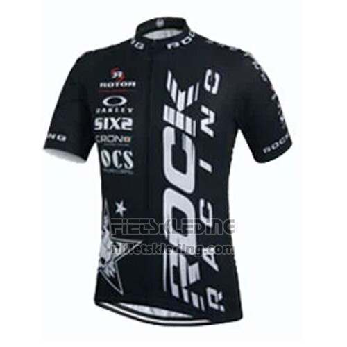 2015 Fietskleding Rock Racing Wit en Zwart Korte Mouwen en Koersbroek